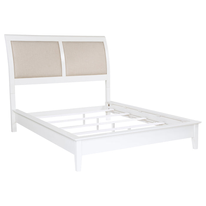 Bexhill 56-inch Upholstered Queen Panel Bed White