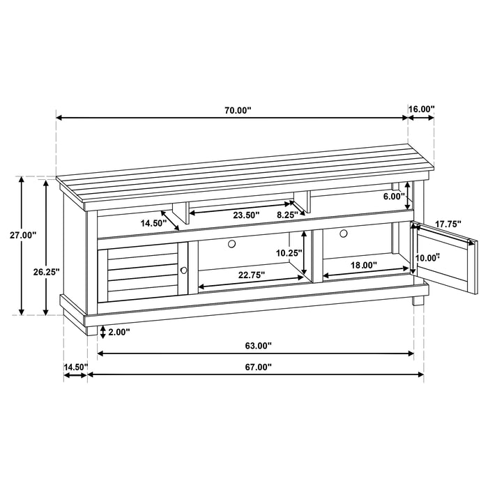 Payne 70-inch TV Stand Media Console Distressed Brown