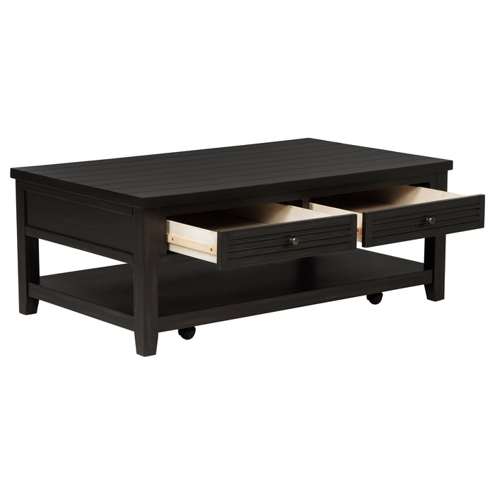 Concord 2-drawer Rectangular Coffee Table Distressed Java