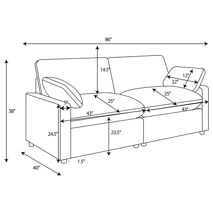 Collins Modular Power Loveseat Dark Grey