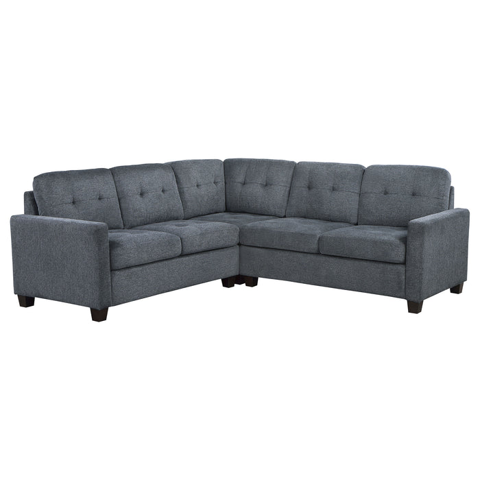 Georgina 3-piece Upholstered Sectional Sofa Steel Grey