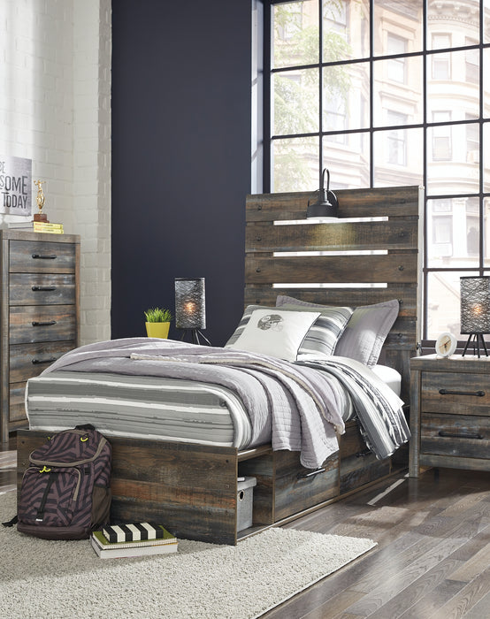 Drystan  Panel Bed With 2 Storage Drawers