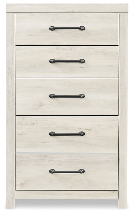 Cambeck Twin Panel Bed with 4 Storage Drawers with Mirrored Dresser, Chest and Nightstand