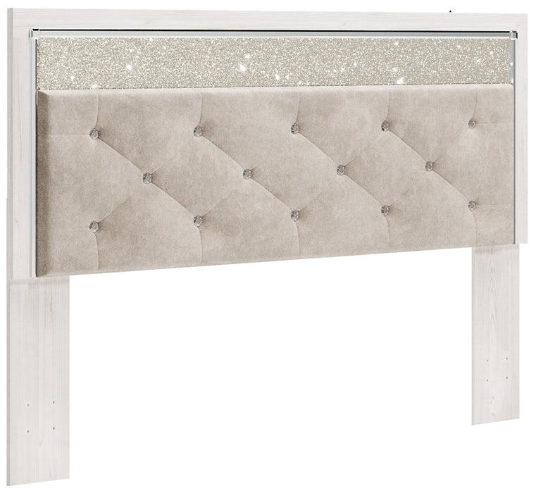 Altyra King Panel Headboard with Mirrored Dresser, Chest and Nightstand