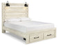 Cambeck  Panel Bed With 2 Storage Drawers With Mirrored Dresser And 2 Nightstands