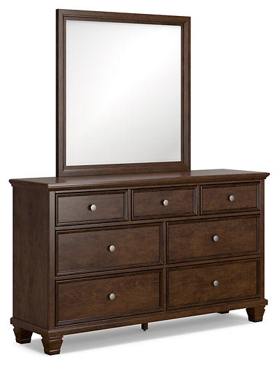 Danabrin King Panel Bed with Mirrored Dresser and 2 Nightstands