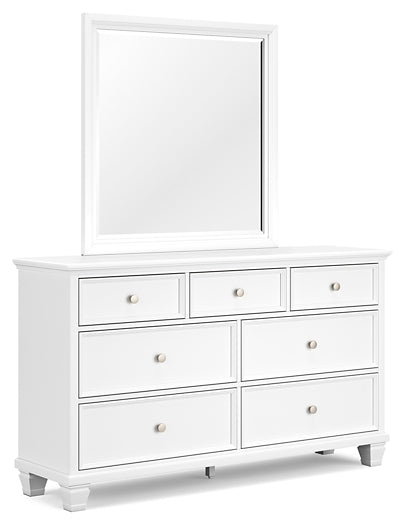 Fortman Queen Panel Bed with Mirrored Dresser, Chest and Nightstand