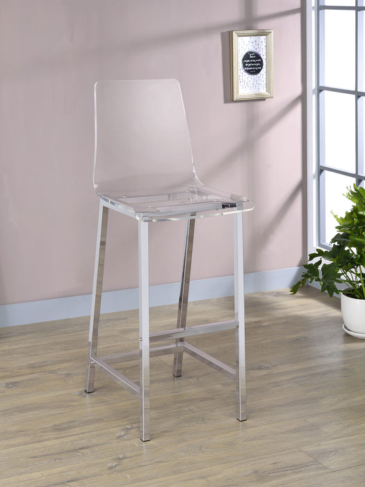 Juelia Clear Acrylic Bar Chair Chrome (Set of 2)