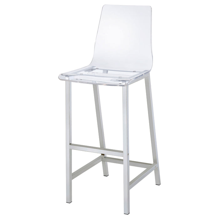 Juelia Clear Acrylic Bar Chair Chrome (Set of 2)