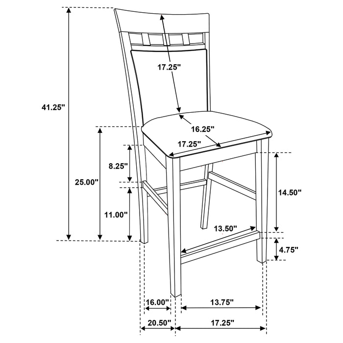 Gabriel 5-piece Square Counter Height Dining Set Cappuccino