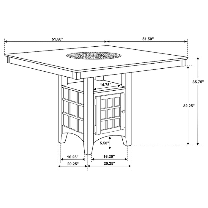 Gabriel 7-piece Square Counter Height Dining Set Cappuccino