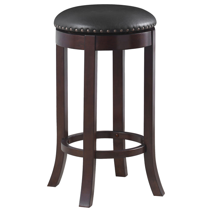 Aboushi Backless Swivel Bar Stool Brown (Set of 2)