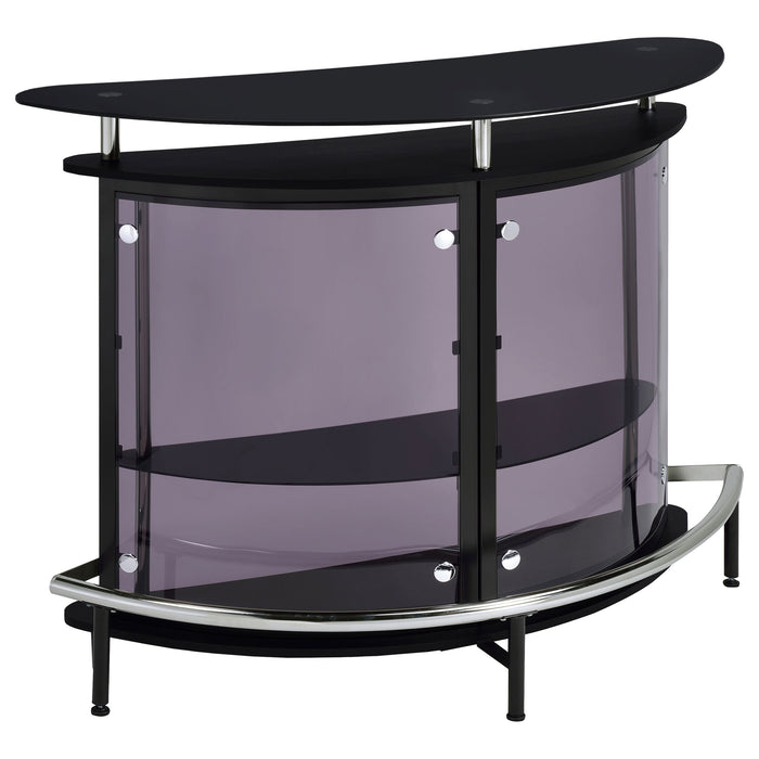 Amarillo Freestanding Glass Top Home Bar Wine Cabinet Black