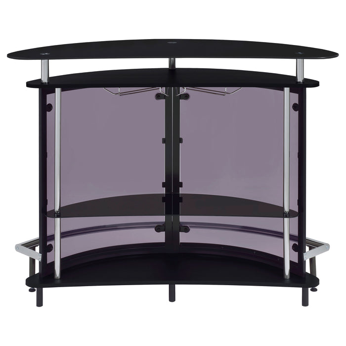 Amarillo Freestanding Glass Top Home Bar Wine Cabinet Black