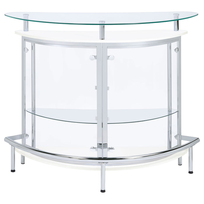 Amarillo Freestanding Glass Top Home Bar Wine Cabinet White