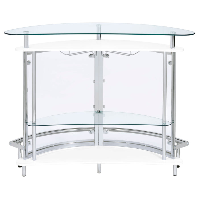 Amarillo Freestanding Glass Top Home Bar Wine Cabinet White