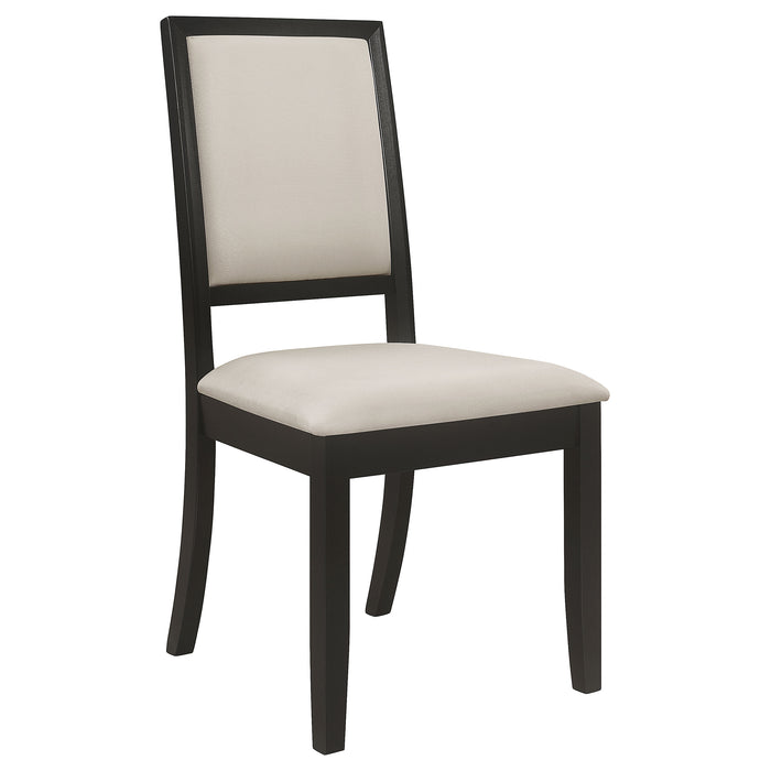 Louise Upholstered Wood Dining Side Chair Black (Set of 2)