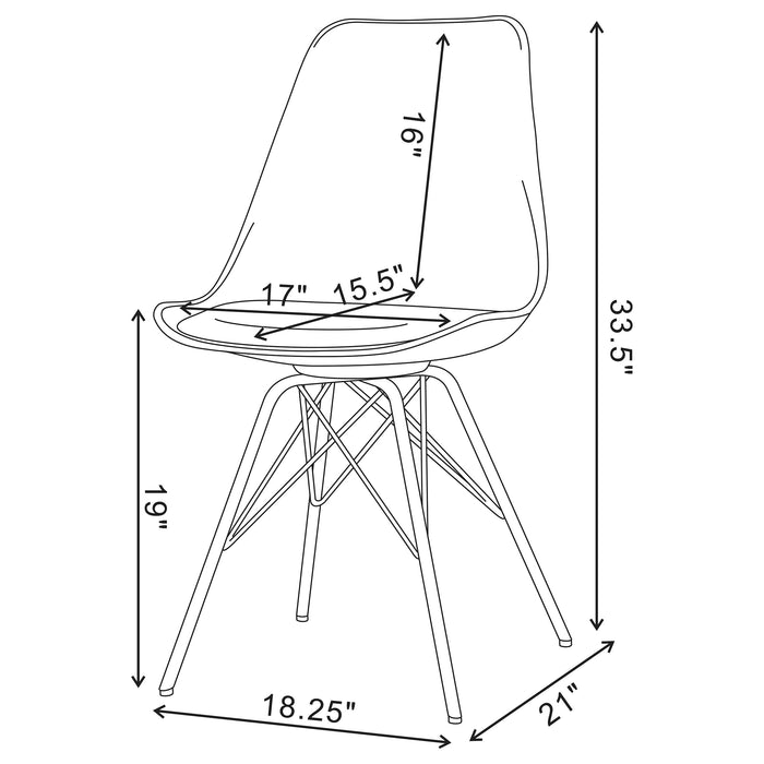 Juniper Polypropylene Dining Side Chair Black (Set of 2)