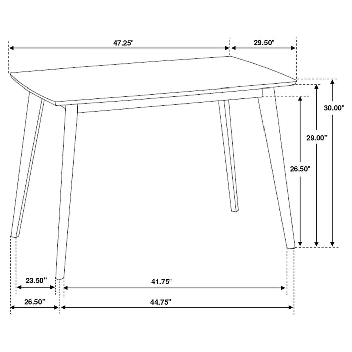 Kersey 5-piece Rectangular Dining Table Set Chestnut