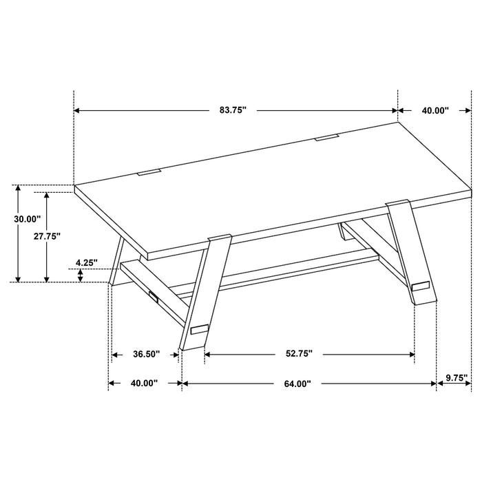 Sharon Rectangular 84-inch Wood Trestle Dining Table Brown