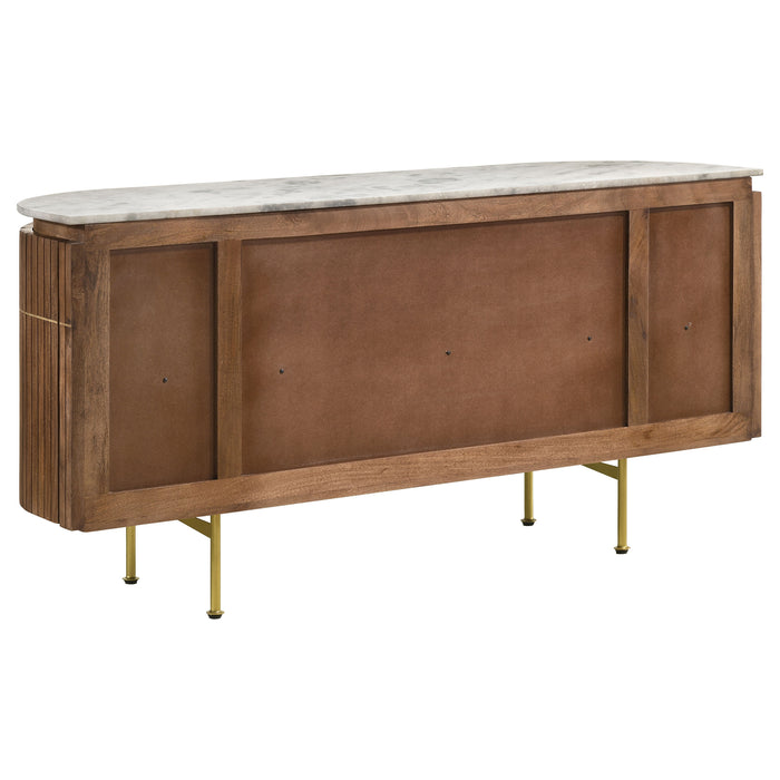 Ortega 4-door Marble Top Sideboard Buffet Cabinet Natural