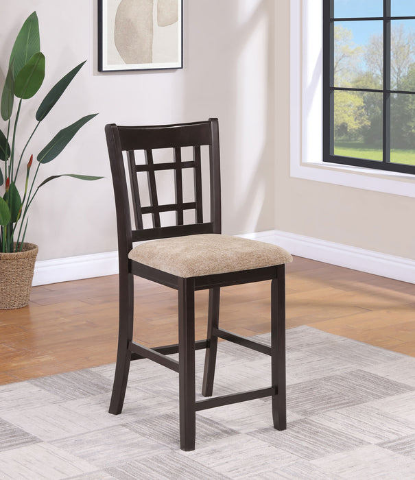 Lavon Wood Counter Chair Tan and Espresso (Set of 2)