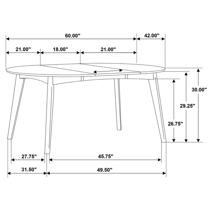 Jedda Oval 60-inch Extension Leaf Dining Table Dark Walnut