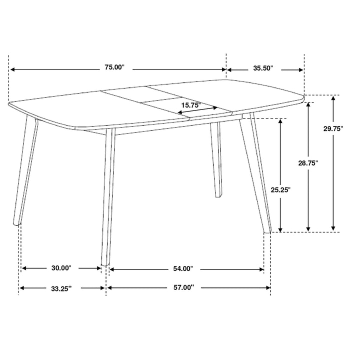 Redbridge 75-inch Extension Leaf Dining Table Natural Walnut