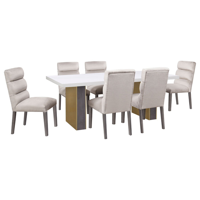 Carla Velvet Upholstered Dining Side Chair Stone (Set of 2)