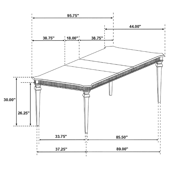 Evangeline 96-inch Extension Leaf Dining Table Silver Oak