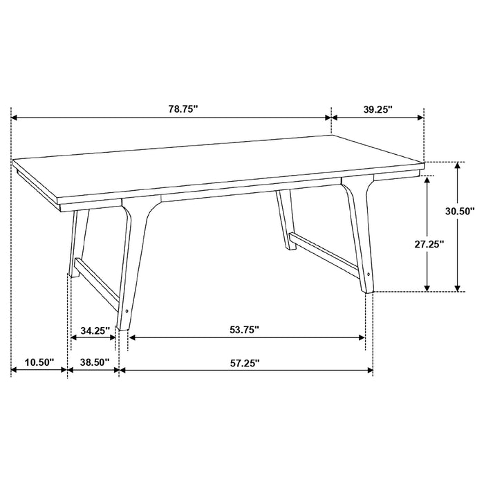 Reynolds 6-piece Rectangular Dining Table Set Brown Oak