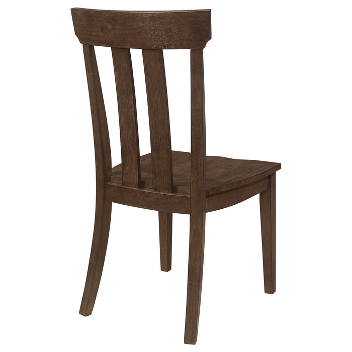 Reynolds Slat Back Dining Side Chair Brown Oak (Set of 2)