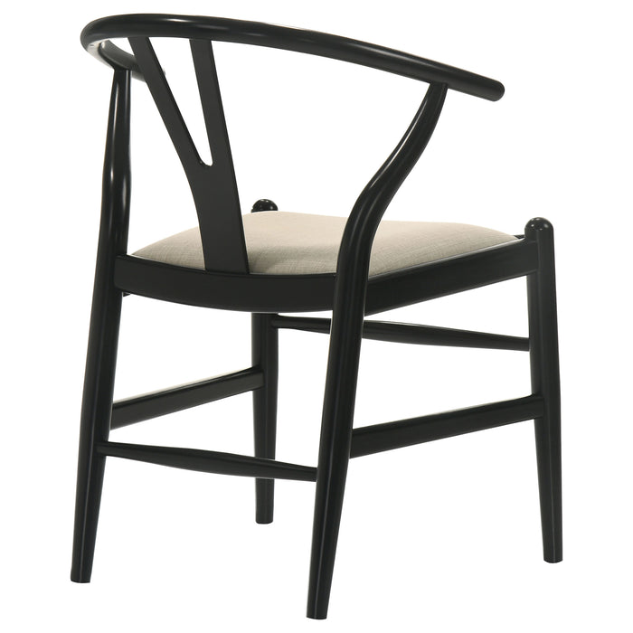 Crestmont Wood Wishbone Dining Side Chair Black (Set of 2)