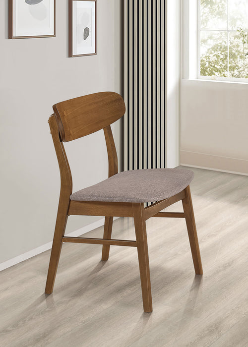 Dortch Dining Side Chair Walnut and Brown (Set of 2)