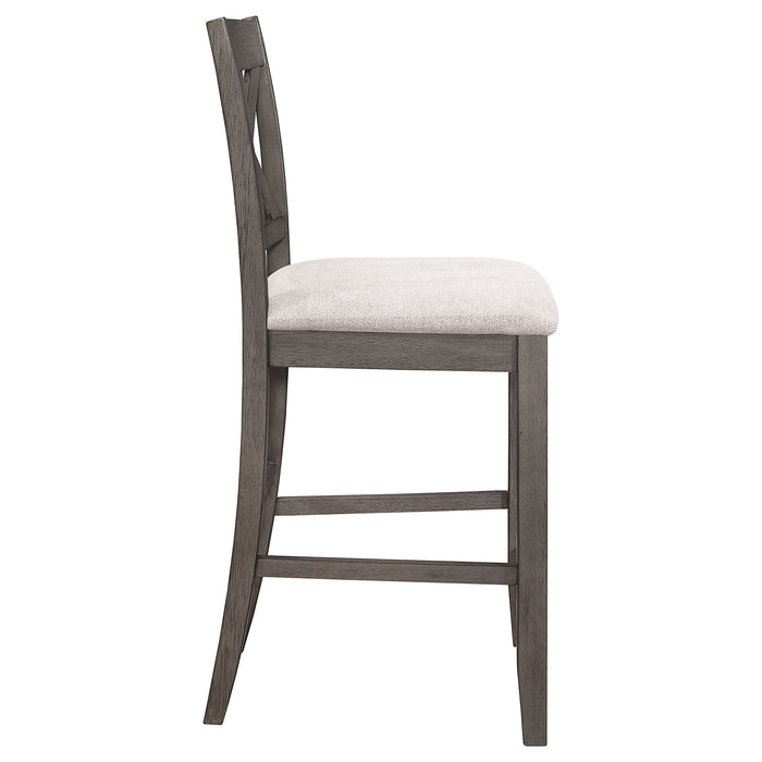 Athens Wood Counter Chair with Cushion Barn Grey (Set of 2)