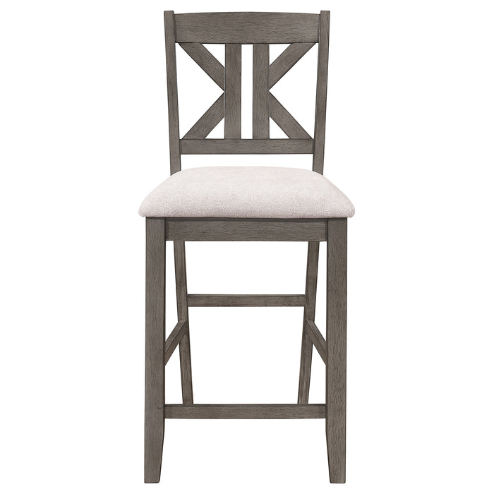 Athens Wood Counter Chair with Cushion Barn Grey (Set of 2)