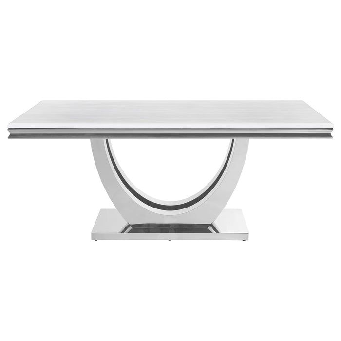 Kerwin Rectangular 71-inch Stone Top Dining Table White