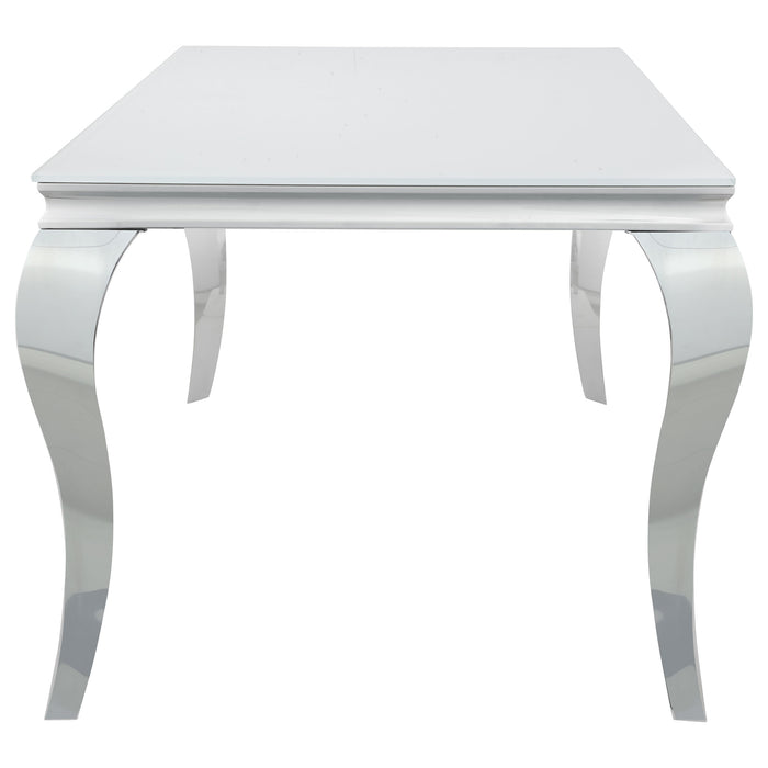 Carone Rectangular 61-inch Glass Top Dining Table White