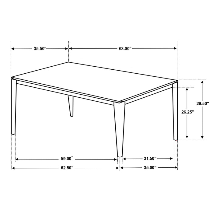 Stevie 7-piece Rectangular Dining Table Set White and Black