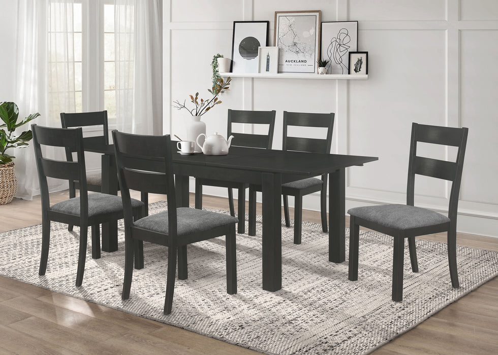 Jakob Rectangular 83-inch Extension Leaf Dining Table Black