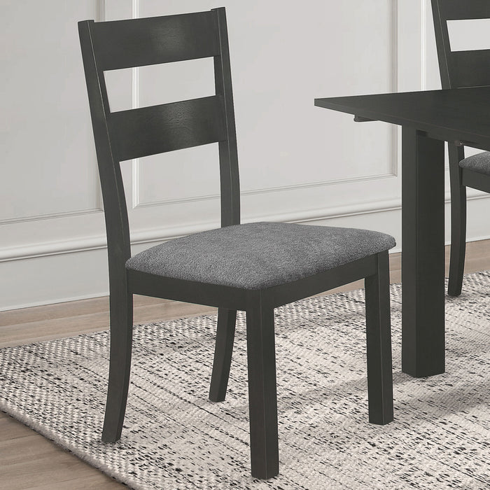 Jakob Ladder Back Wood Dining Side Chair Black (Set of 2)