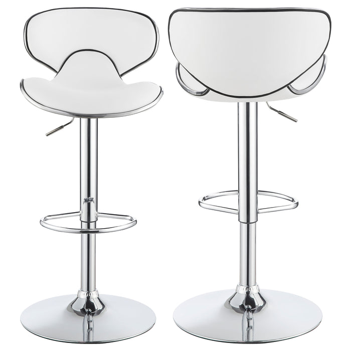 Edenton Upholstered Adjustable Bar Stool White (Set of 2)