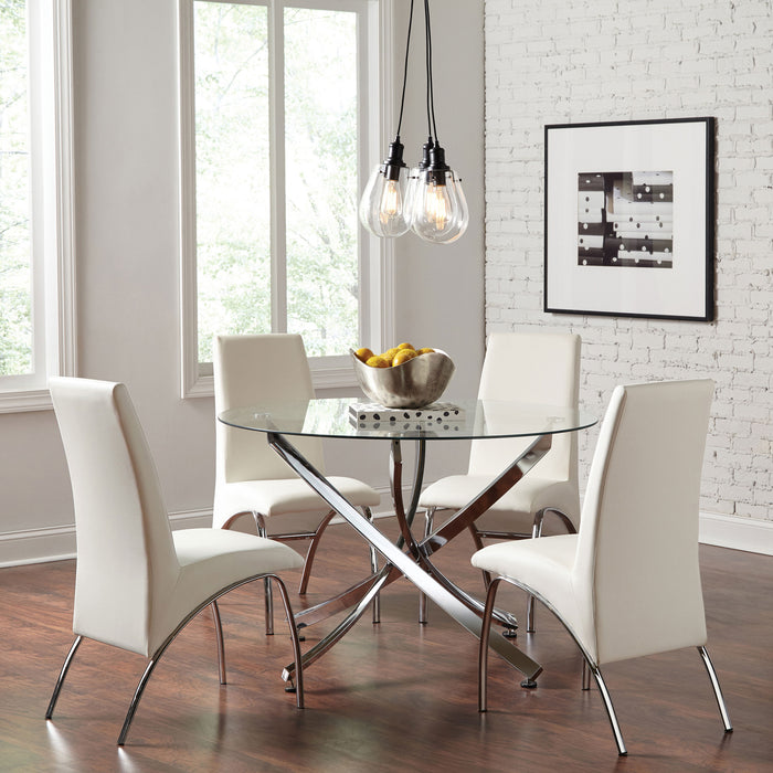 Bishop Upholstered Dining Side Chair White (Set of 2)