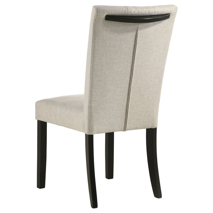 Malia Fabric Upholstered Dining Side Chair Beige (Set of 2)