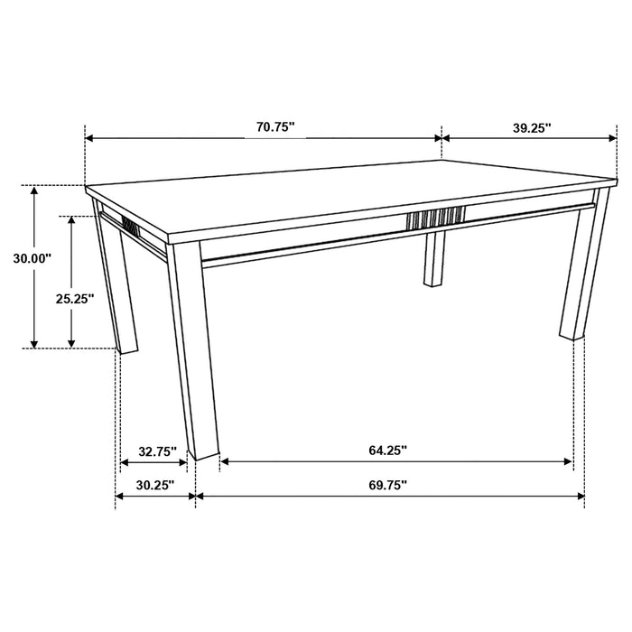 Marbrisa 7-piece Rectangular Dining Table Set Matte Black