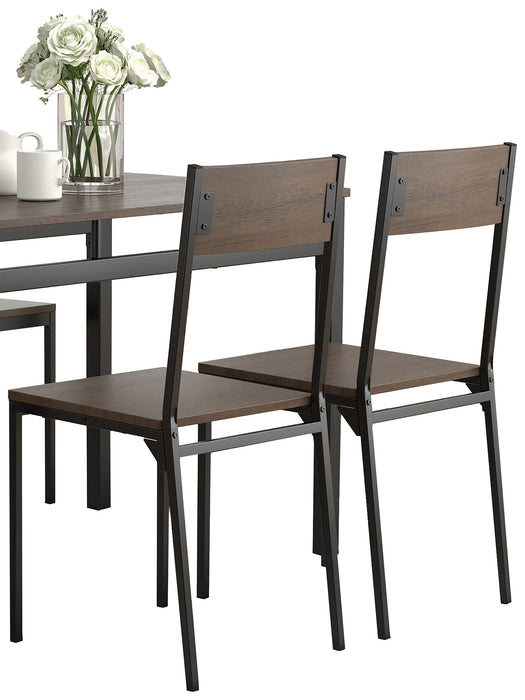 Lana 5-piece Rectangular Dining Set Dark Brown and Black