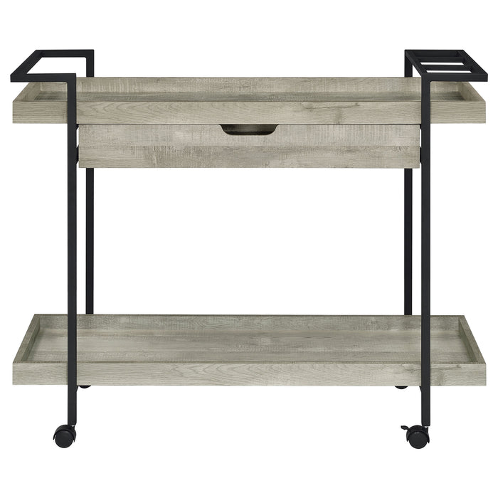 Ventura 1-drawer Engineered Wood Bar Cart Grey Driftwood