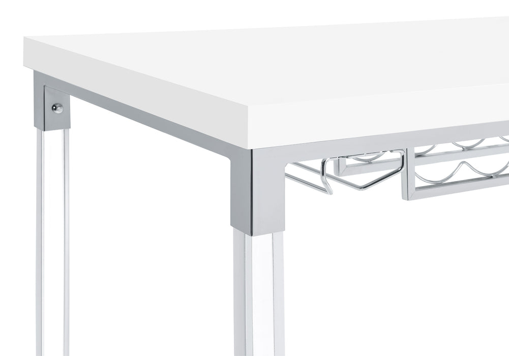 Norcrest 47-inch Acrylic Leg Bar Table White High Gloss