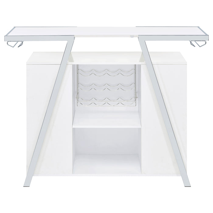 Araceli Freestanding LED Home Bar Cabinet White High Gloss