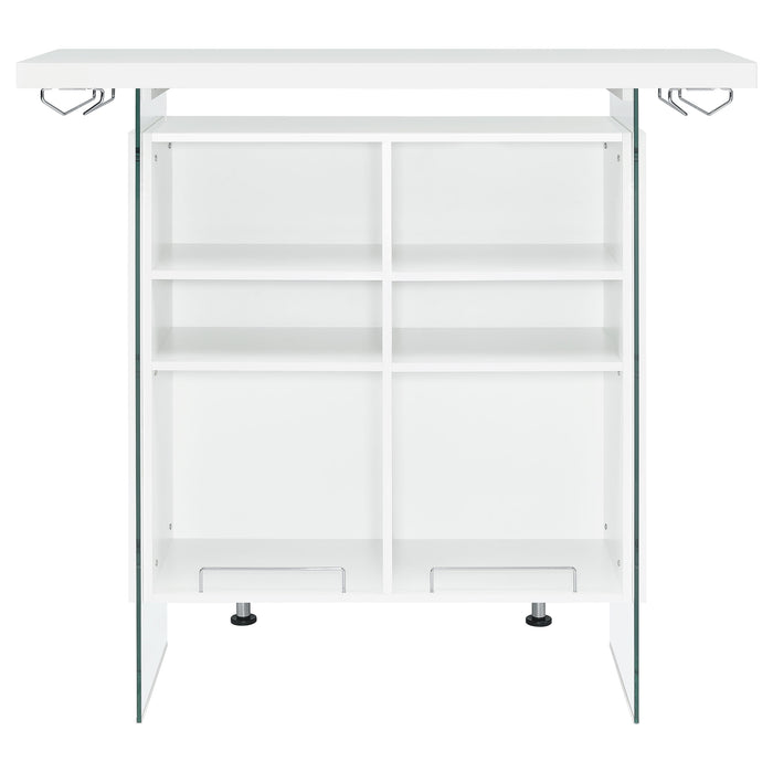 Acosta Freestanding Home Bar Wine Cabinet White High Gloss